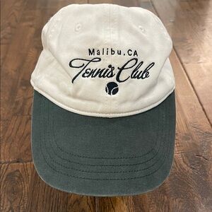 Abercrombie & Fitch Malibu CA Tennis Club Dark Green & Cream Dad Hat